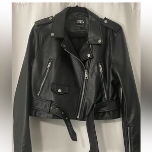 Zara Women's Black Leather Jacket